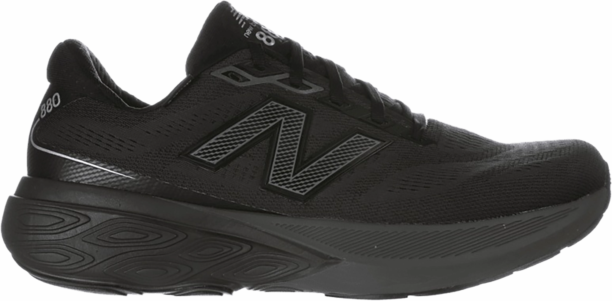 Quarter turn view Men's New Balance Footwear style name 880 V15 GTX Wide in color BLK/CRO. Sku: M880GB15-2E