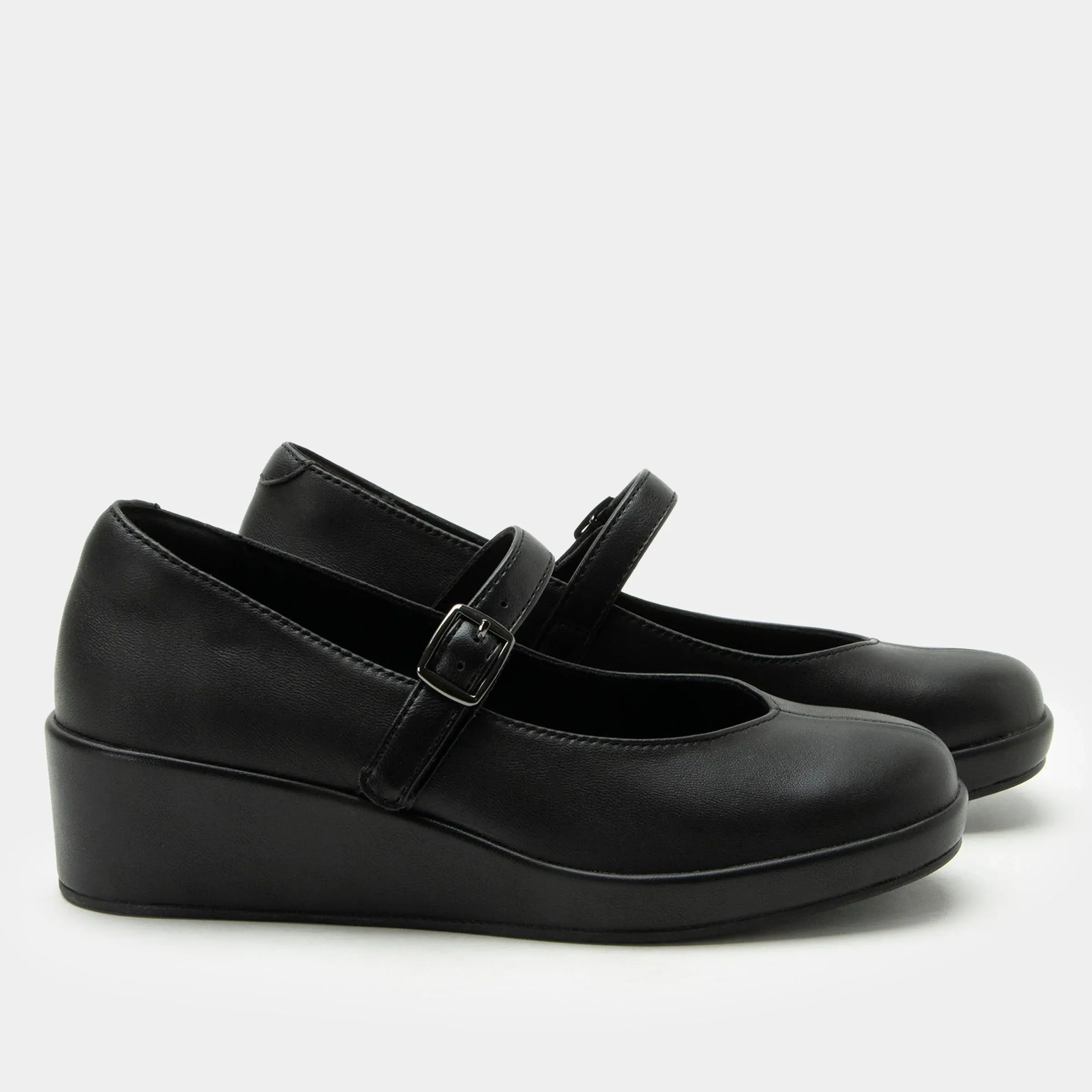 Haylo | Leather | Black Wide fit