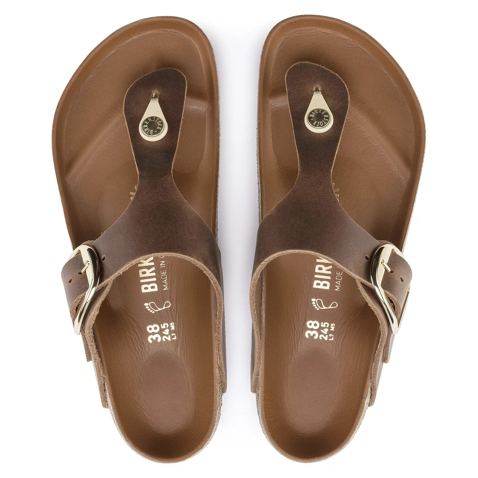 BIRKENSTOCK GIZEH BIG BUCKLE - COGNAC Active Line Relaxed sandals