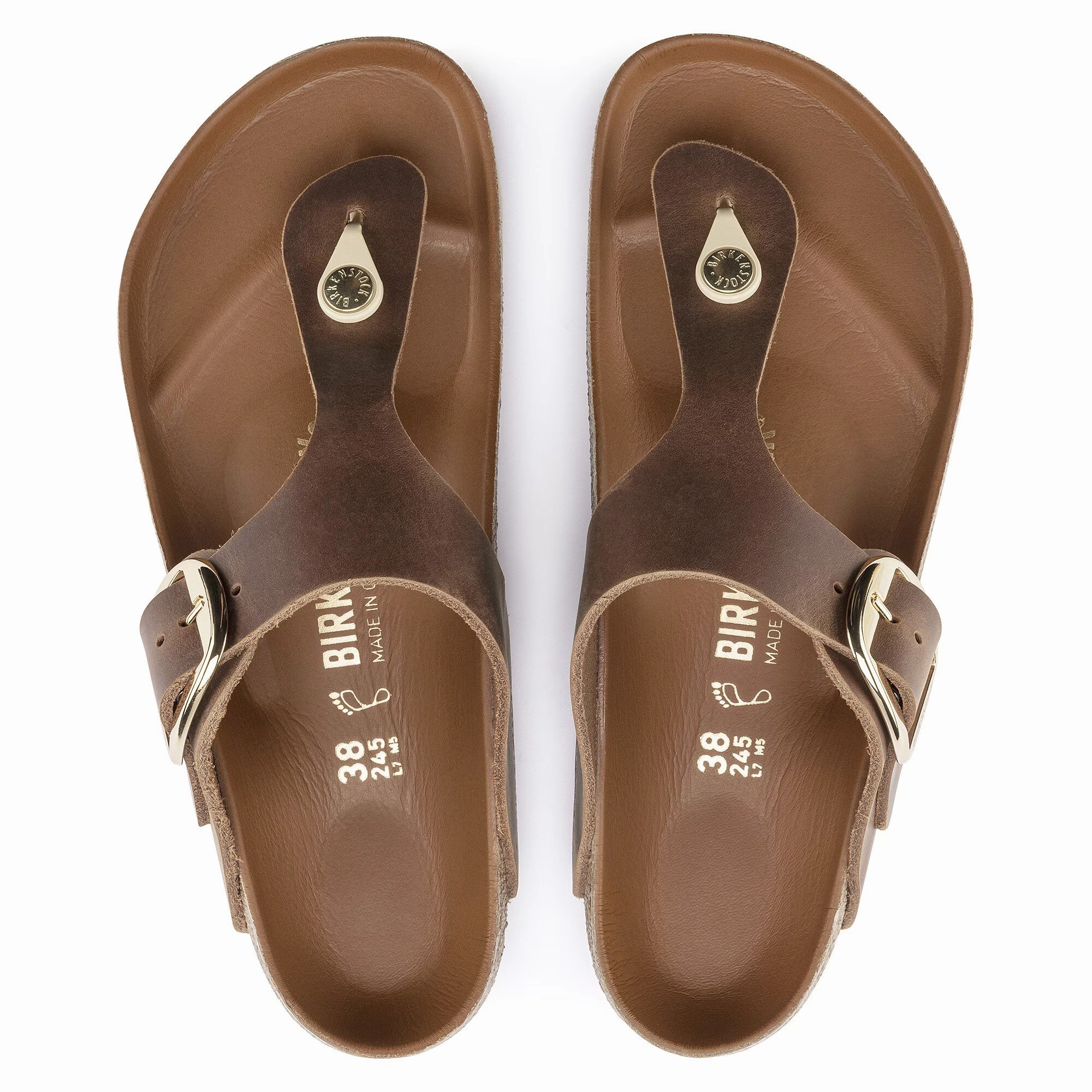BIRKENSTOCK GIZEH BIG BUCKLE - COGNAC Active Line Relaxed sandals