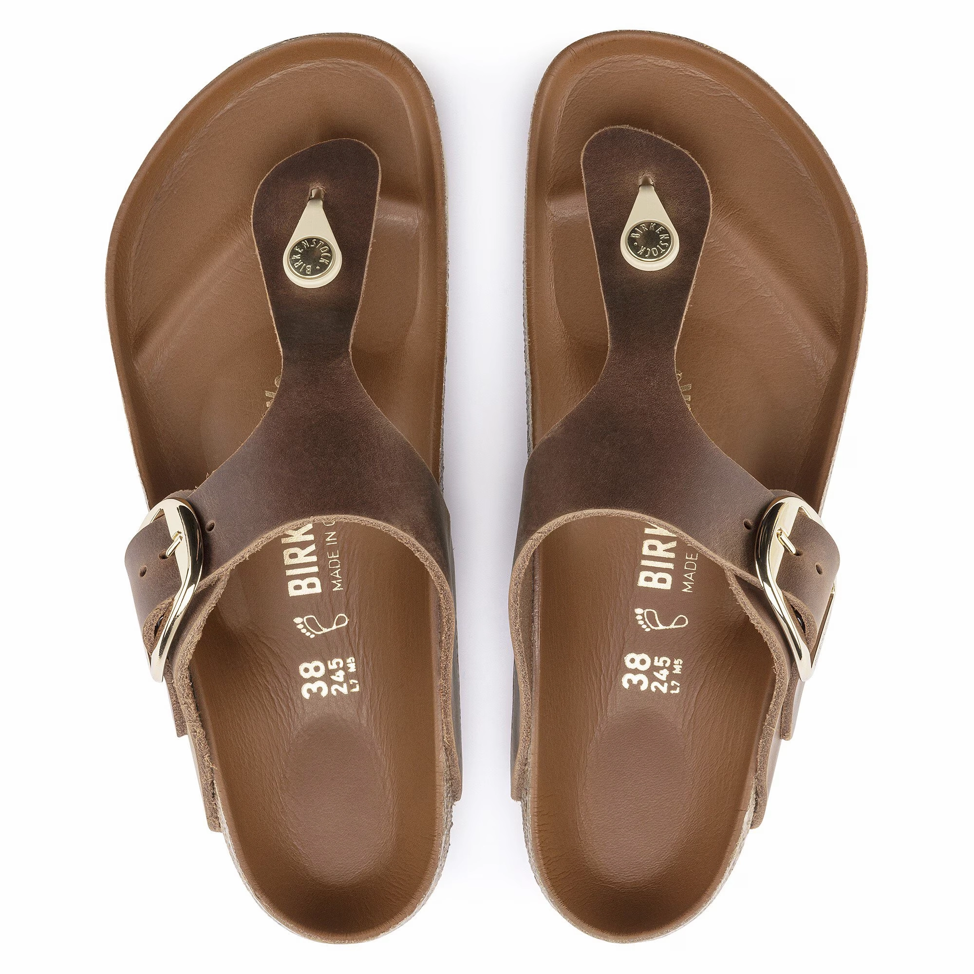 BIRKENSTOCK GIZEH BIG BUCKLE - COGNAC Active Line Relaxed sandals