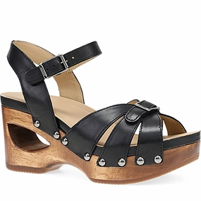 Quarter turn Women's Dansko Footwear style name Alanna in color Black Calf. Sku: 10202101500