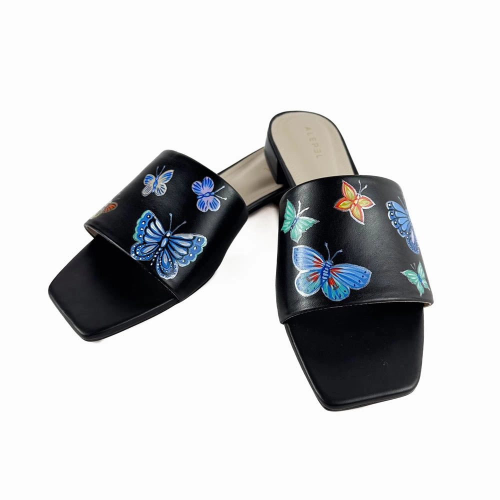 Alepel - Butterflies Slide (Black) Daywear Essential