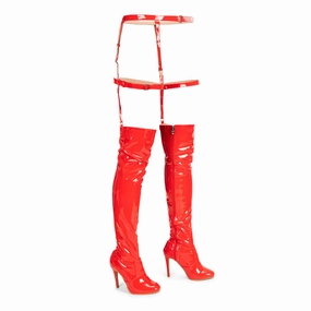 Alessia - Red Vegan Patent - Street Sole Glam Mood Suede Feel