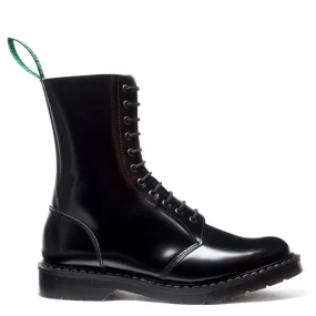 Low Profile Remote Hiking hypoallergenic All Terrain Shell Solovair 11 Eye Astronaut Boot in Black Hi-Shine