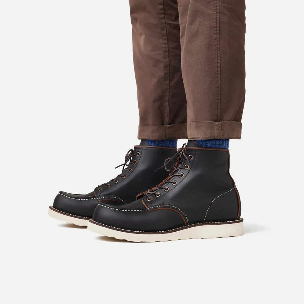 All Weather Feel Red Wing Men's Classic 6 Inch Moc 8849 in Black Prairie (D Width) Functional Footwear