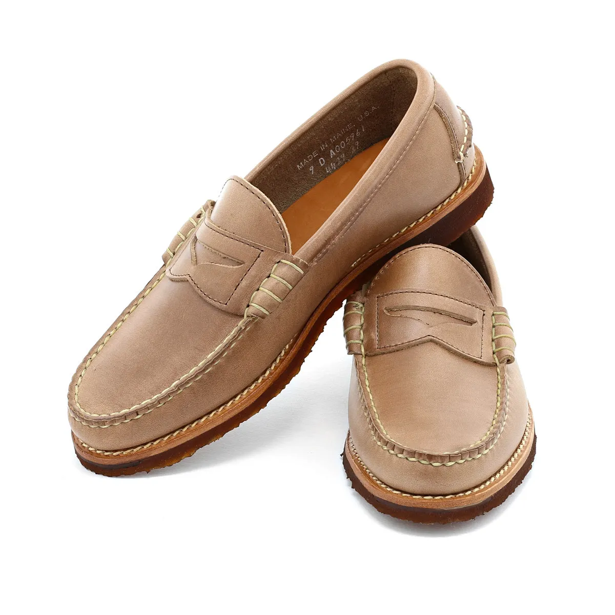 Slip Resistant Urban Commute Beefroll Penny Loafers LH - Natural