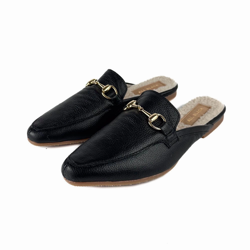 Daylong Comfort Footwear Lake View All Black - LL Shearling Mule (Black)