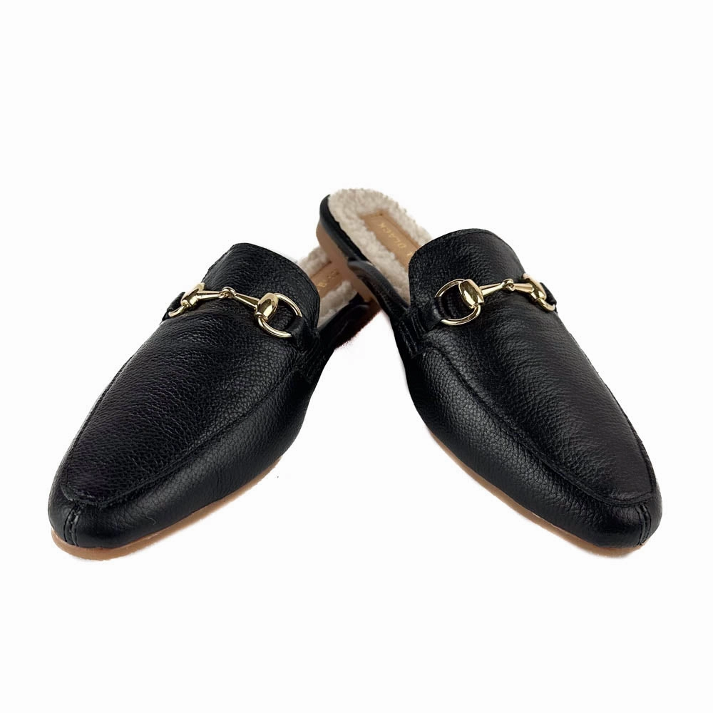 Canvas All Black - LL Shearling Mule (Black)