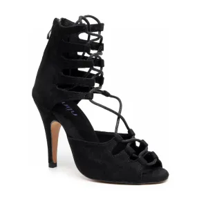 Retro Glow Sleek Line Amalia - Black Vegan Suede - Street Sole