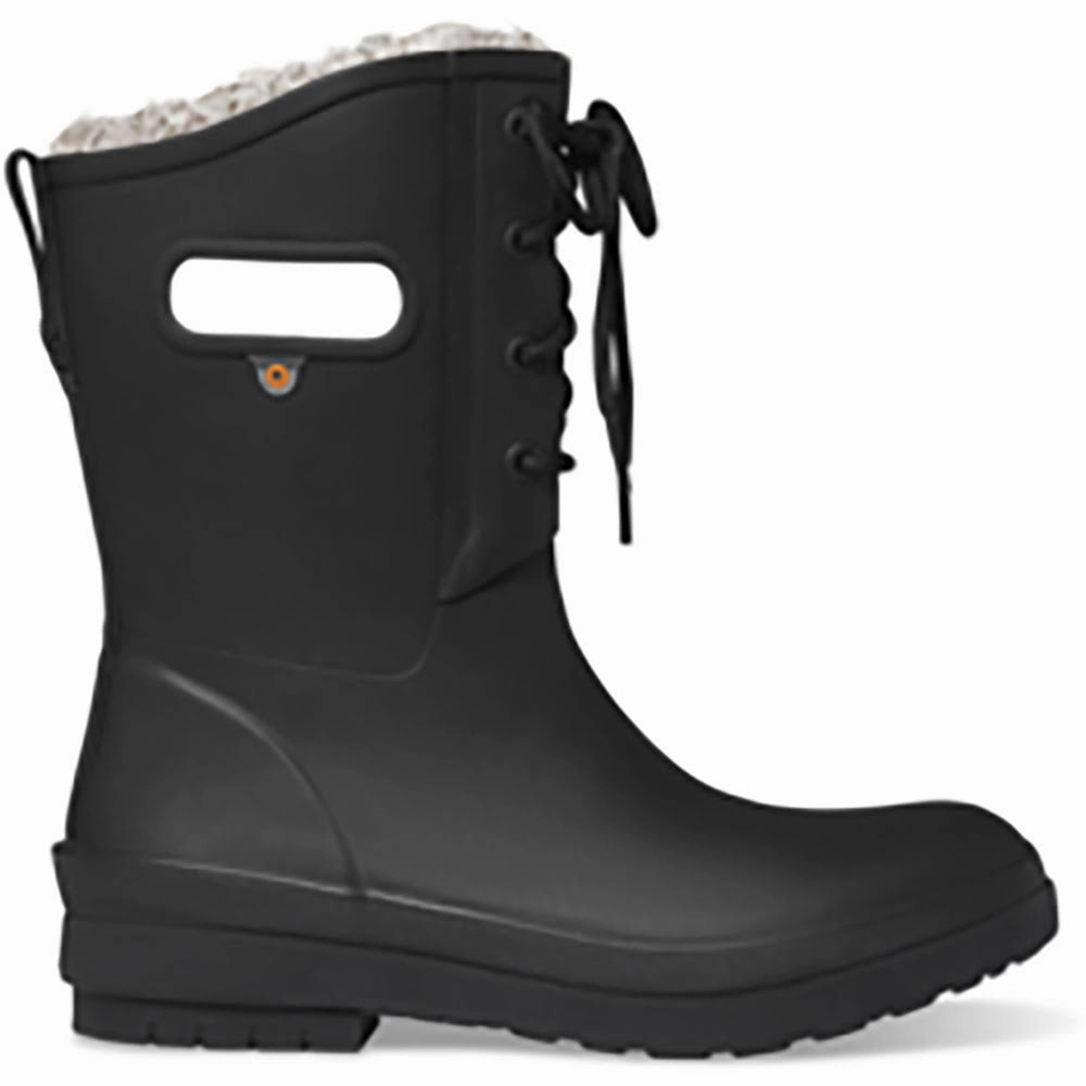 Quarter view Women's Bogs Footwear style name Amanda Plush II Lace color Black. Sku: 72704-001