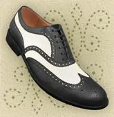 Rockefeller -- Men's Leather Sole Wing Tip Oxford -- Black Weekend Fit