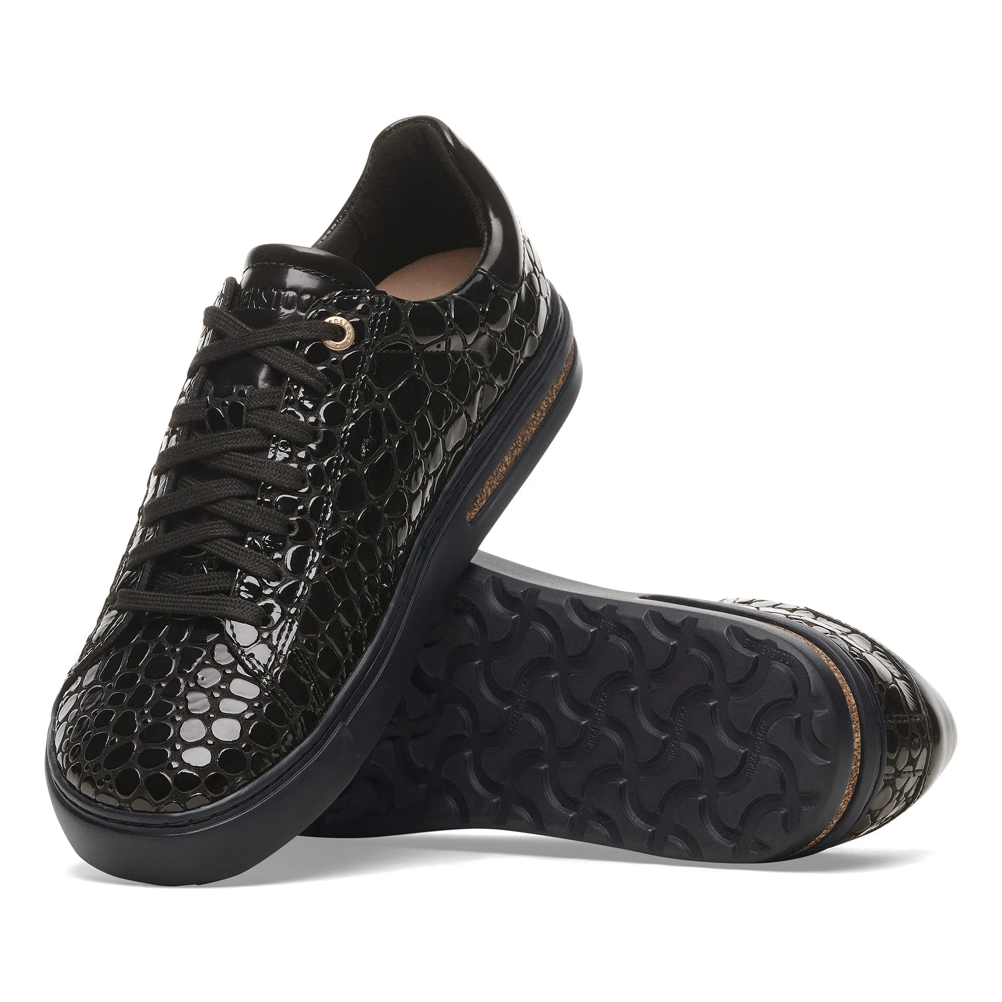 Bend Low | High Shine Patent Leather | Black Croc Pull On Style Smart Layers