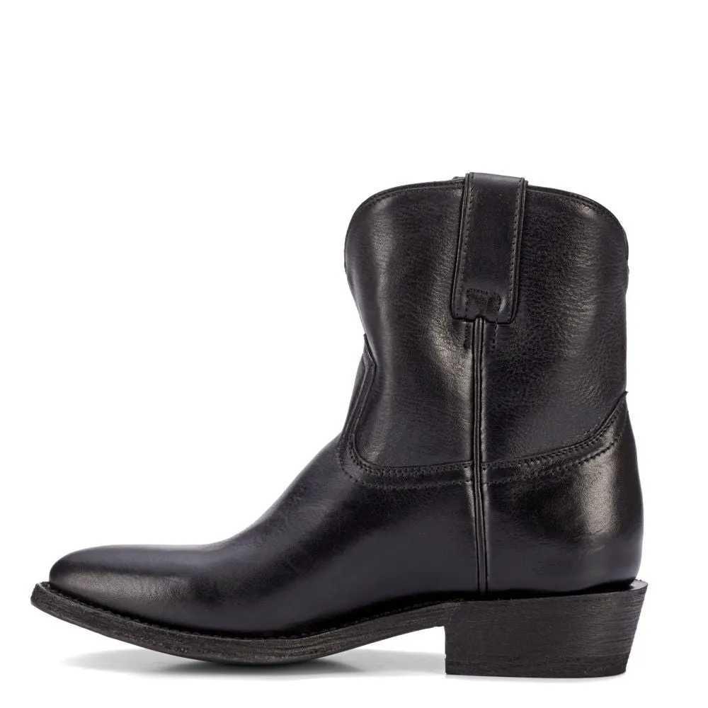 Strong Laces Arctic Ready Frye Women's Billy Short in Black/Soft Tumbled Leather