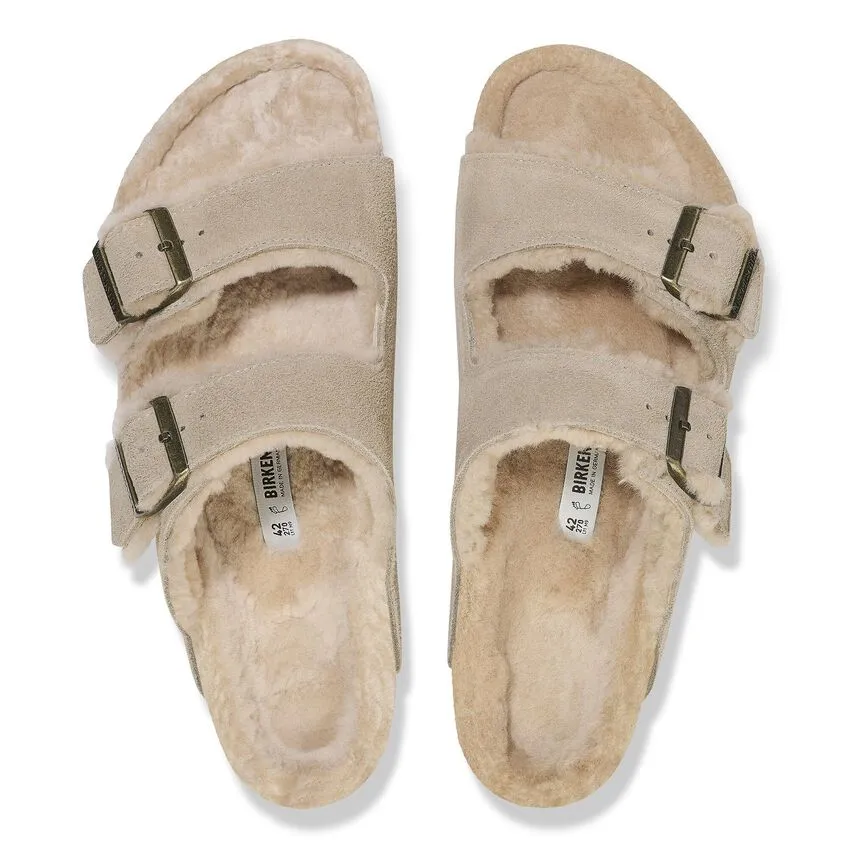 Arizona Shearling | Suede | Taupe Flexible Design Comfort Heel