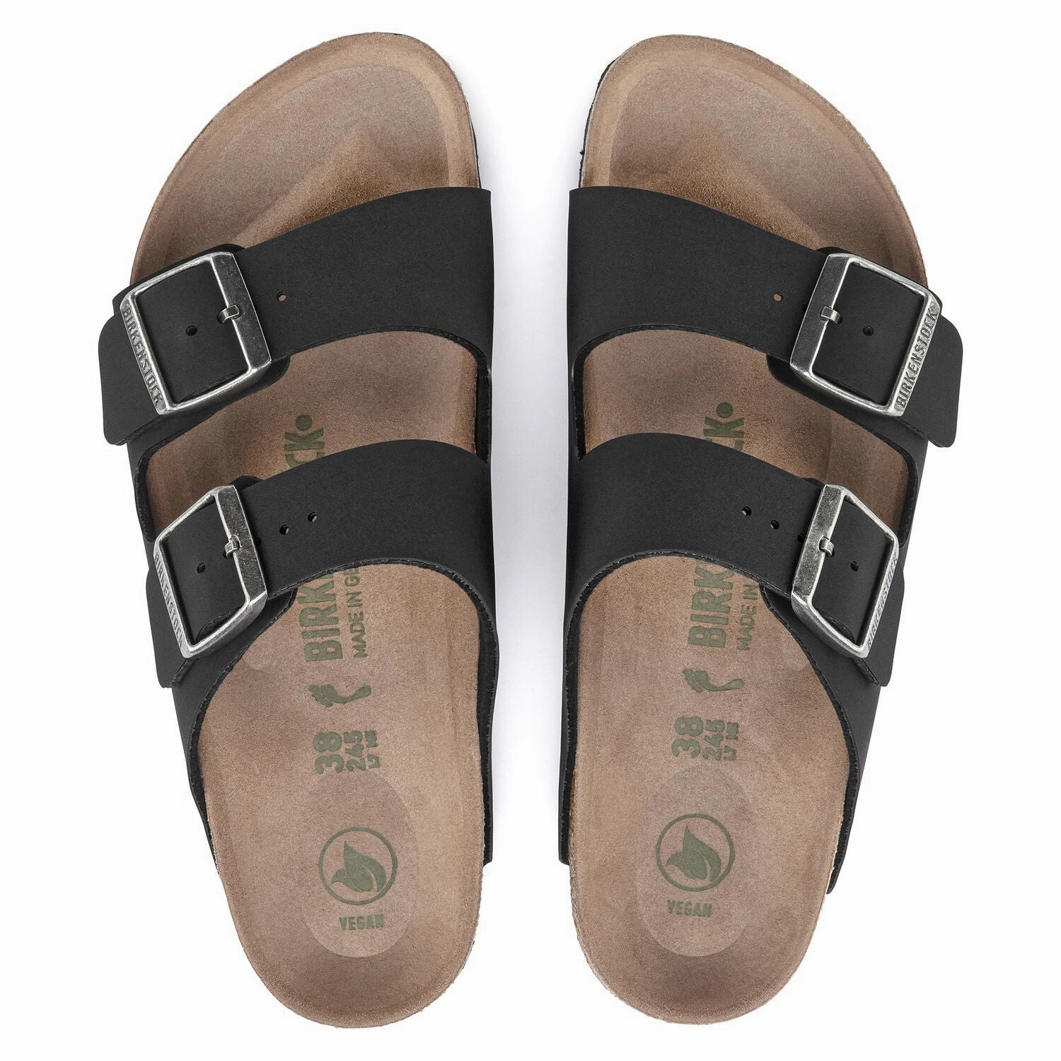 Arizona Classic Footbed : Black Vegan Clean Lines