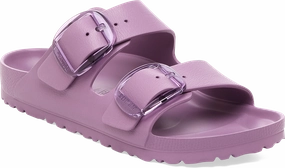 Quarter turn view Women's Birkenstock Footwear style name Arizona Eva Big Buckle Narrow in color MAUVE. Sku: 1030412
