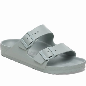 Quarter turn Women's Birkenstock Footwear style name Arizona Eva Narrow in color Pure Sage. Sku: 1029653