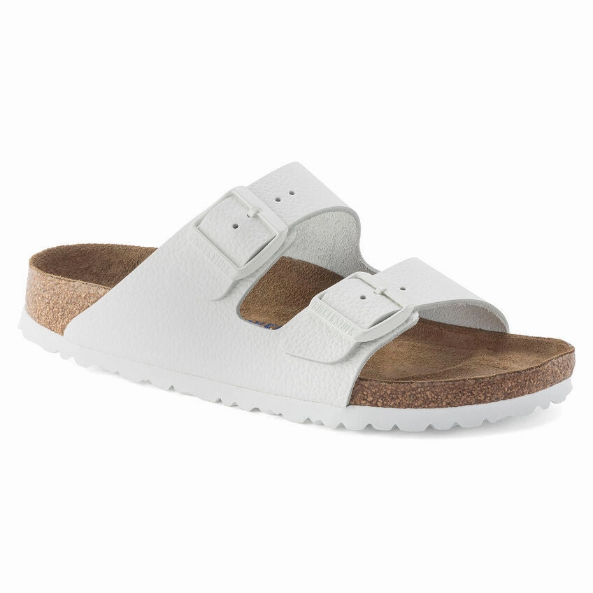Arizona Soft Footbed : White Leather Open Front