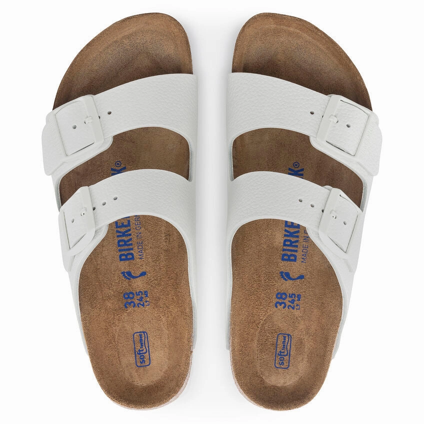 Arizona Soft Footbed : White Leather Durable Travel Footwear