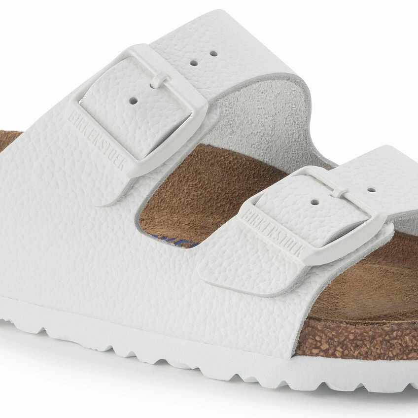 Summer Footwear for Men Arizona Soft Footbed : White Leather