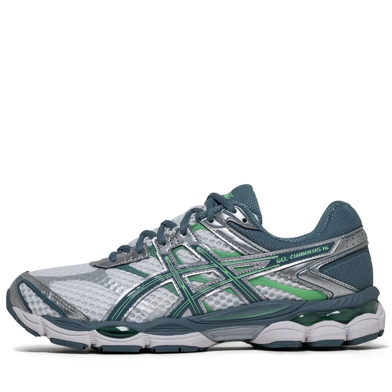 Tear Resistant Stitching Cushioned Midsole Geometry Asics Gel-Cumulus 16 - White/Ironclad