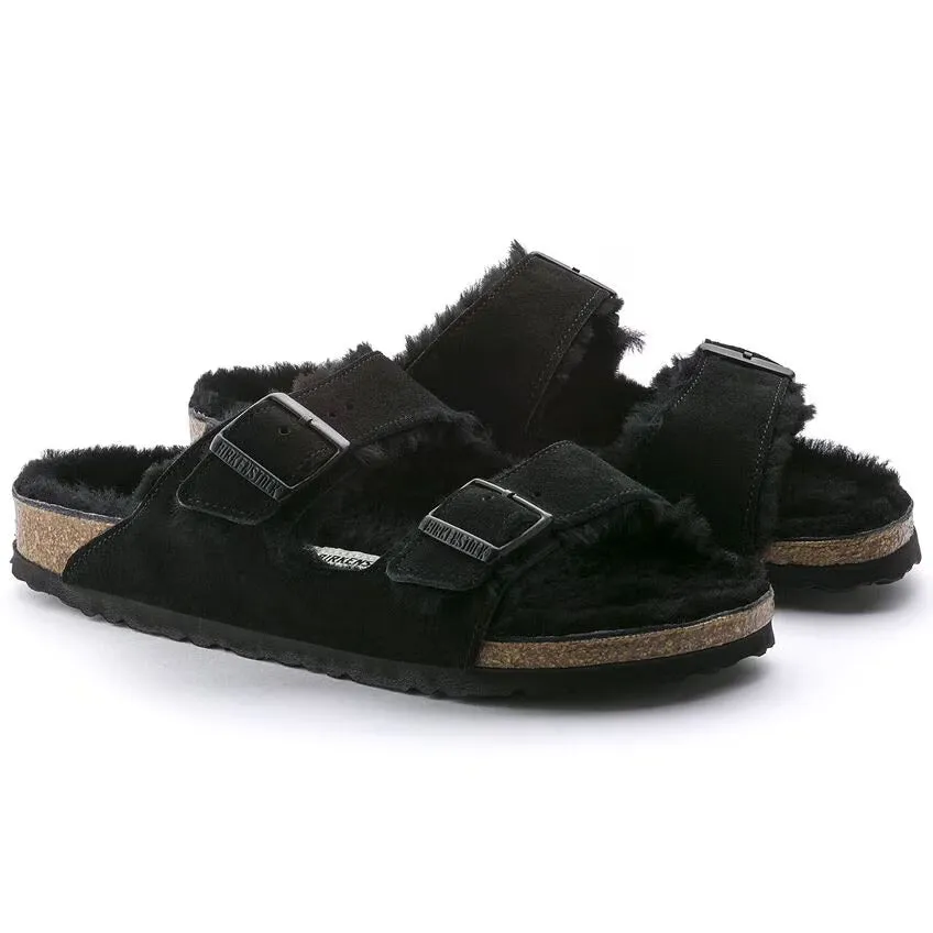 Comfy Travel Flats Cozy Choice Arizona Shearling : Black