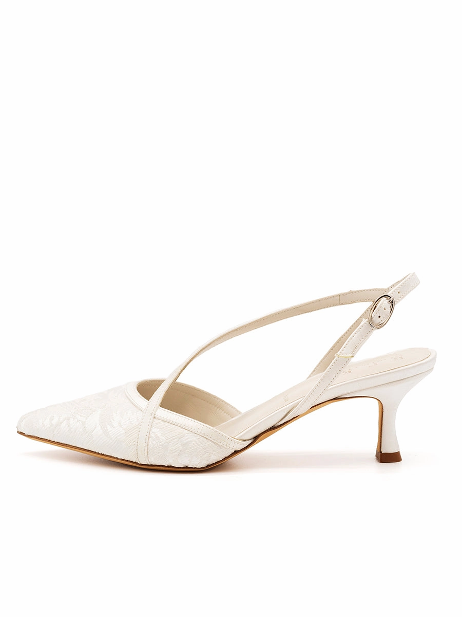 Sevey Kitten Slingback Heel Contemporary Look Party Guard