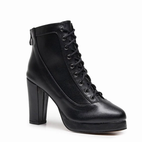 Elliray - Black Vegan Leather - Street Sole Quick Fit Fashion Booties