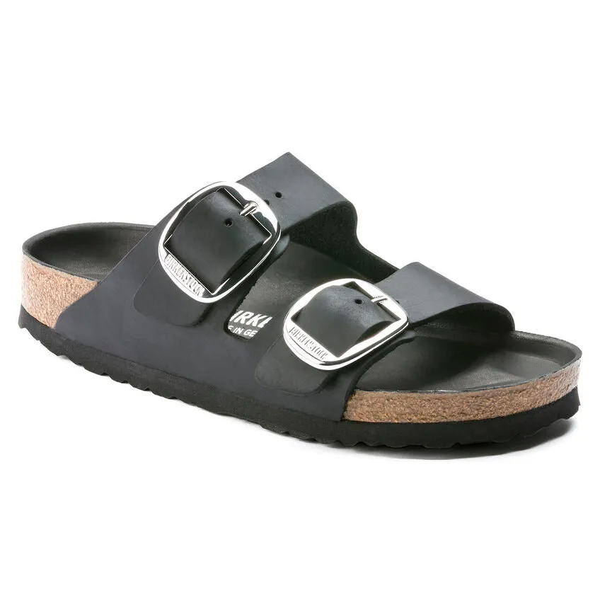 Light Arch Stud Detail BIRKENSTOCK ARIZONA BIG BUCKLE - BLACK OILED LEATHER