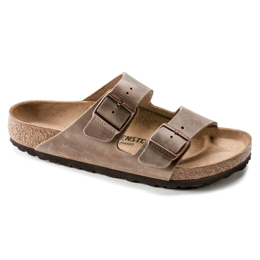 BIRKENSTOCK ARIZONA CLASSIC FOOTBED SANDAL - TOBACCO OILED LEATHER Flexible Fit Long Wear