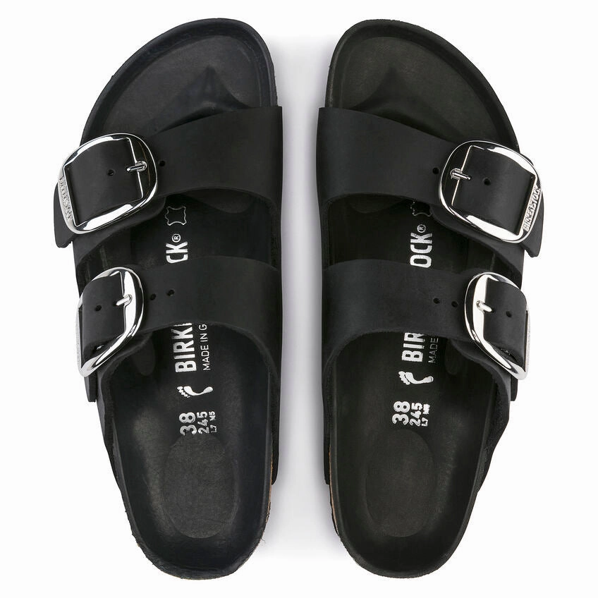 BIRKENSTOCK ARIZONA BIG BUCKLE - BLACK OILED LEATHER Travel Shoes