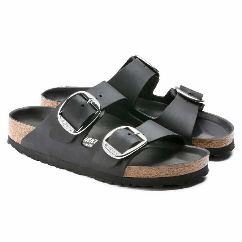 All-Age Fit BIRKENSTOCK ARIZONA BIG BUCKLE - BLACK OILED LEATHER