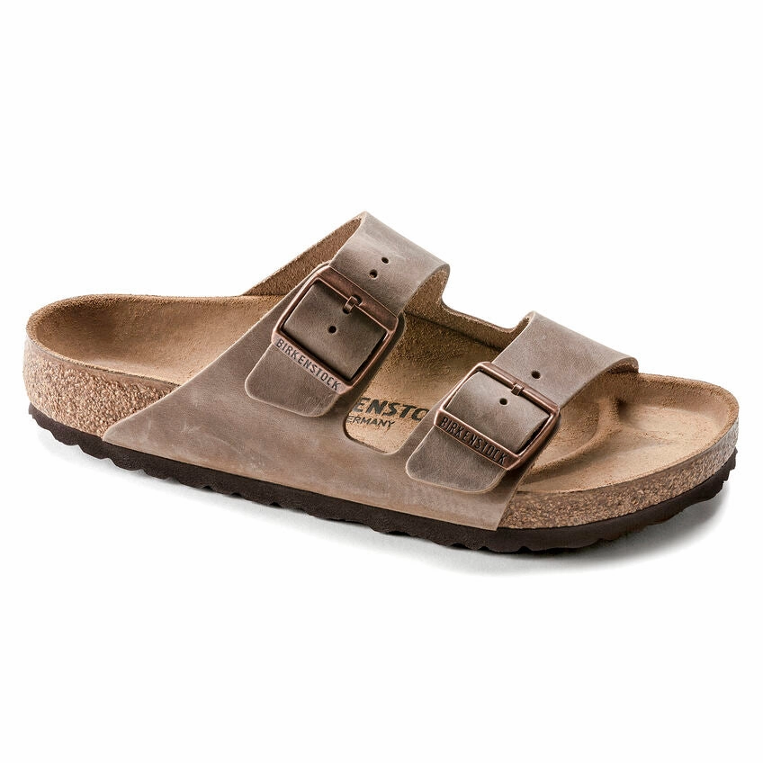 Fit All Metal Shine BIRKENSTOCK ARIZONA CLASSIC FOOTBED SANDAL - TOBACCO OILED LEATHER