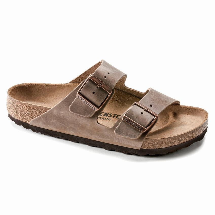 Fit All Metal Shine BIRKENSTOCK ARIZONA CLASSIC FOOTBED SANDAL - TOBACCO OILED LEATHER