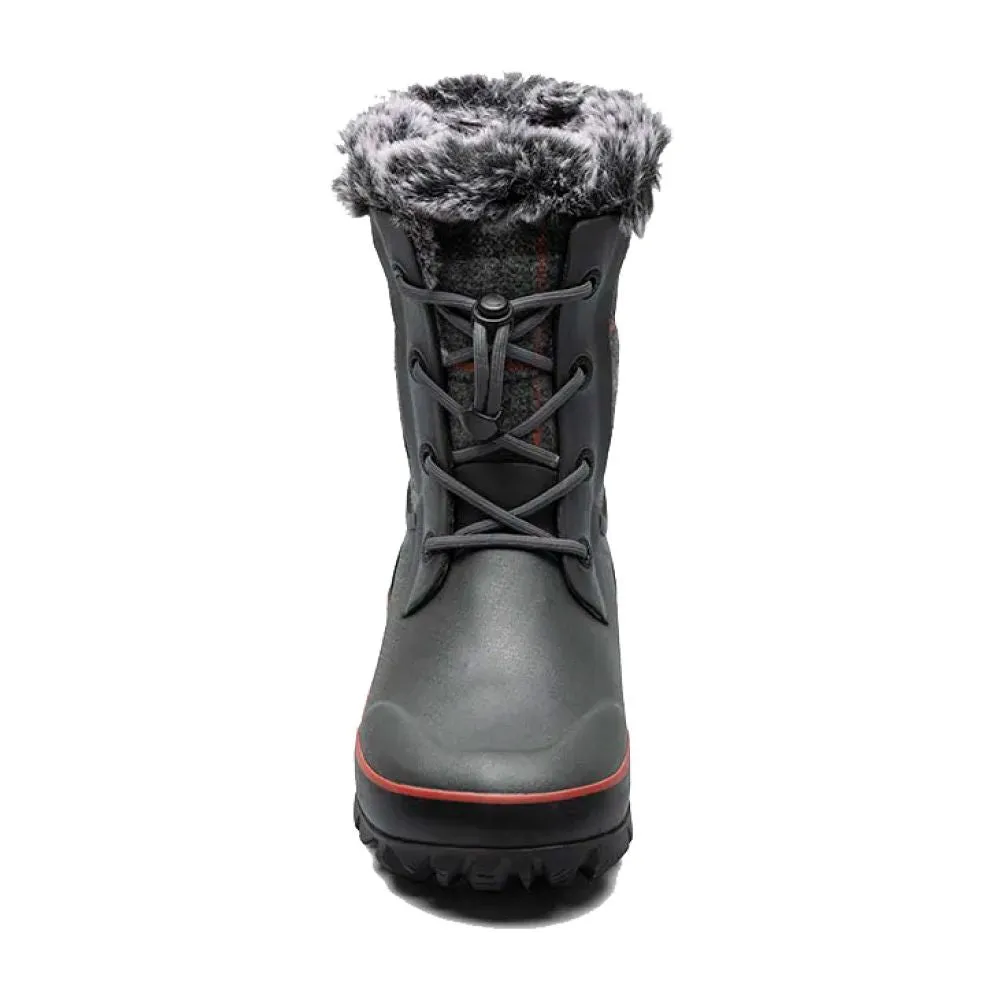All Weather Wear Bogs Youth Arcata II Crazy Plaid in Dark Grey Light Step Waterproof Mountain Climber