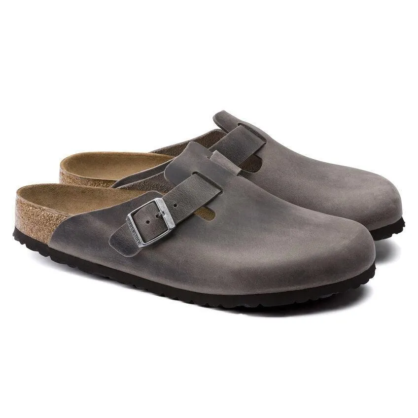 Boston | Soft Footbed | Oiled Leather | Iron Fresh Tone Comfortable Wear