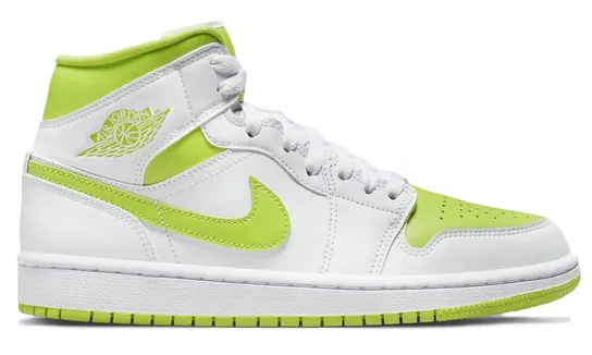 Jordan 1 Mid White Lime (W) Durable Build Airport Travel Step Free