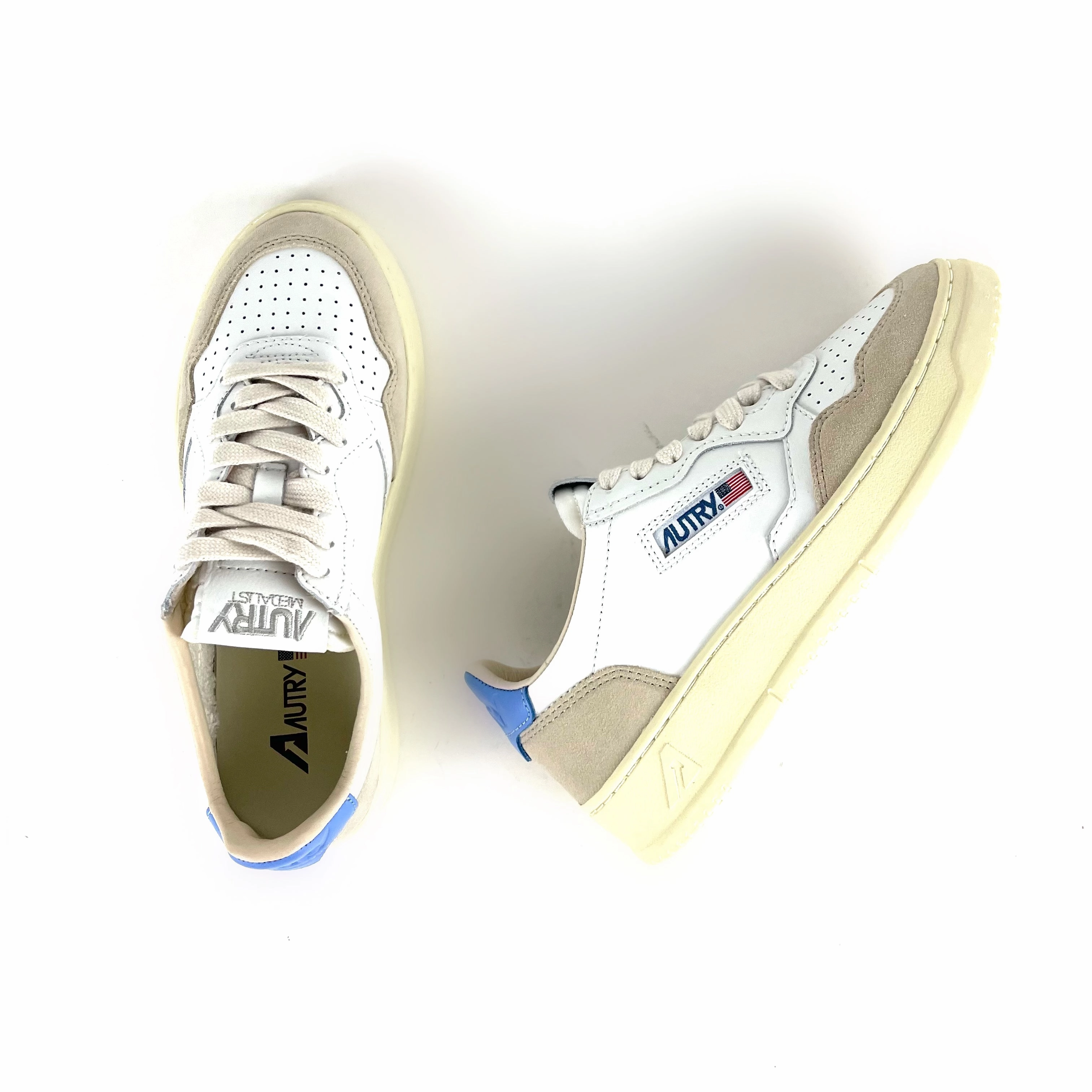 Minimal Design Autry - Medalist Low AULW LS55 (White/Azure/Suede Beige)