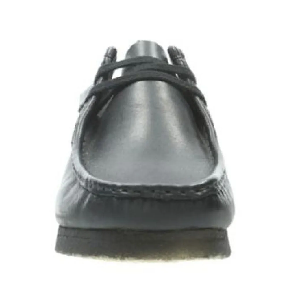 Breathable Upper Clarks Men's Wallabee in Black Leather Comfortable Feeling