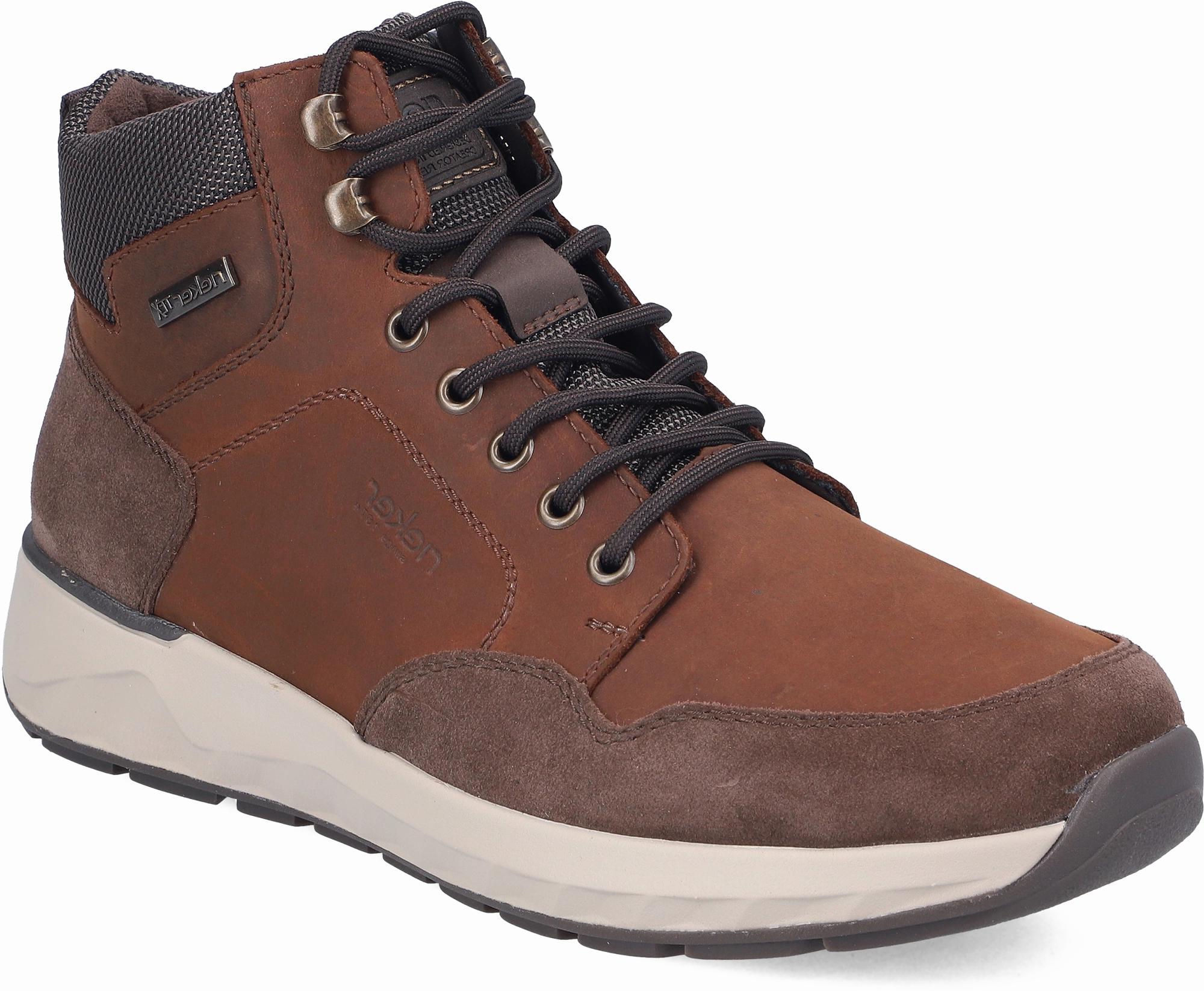 Quarter turn view Men's Rieker Footwear style name Bruce 30 Waterproof in color TAB/NO/SCH. Sku: 11530-24