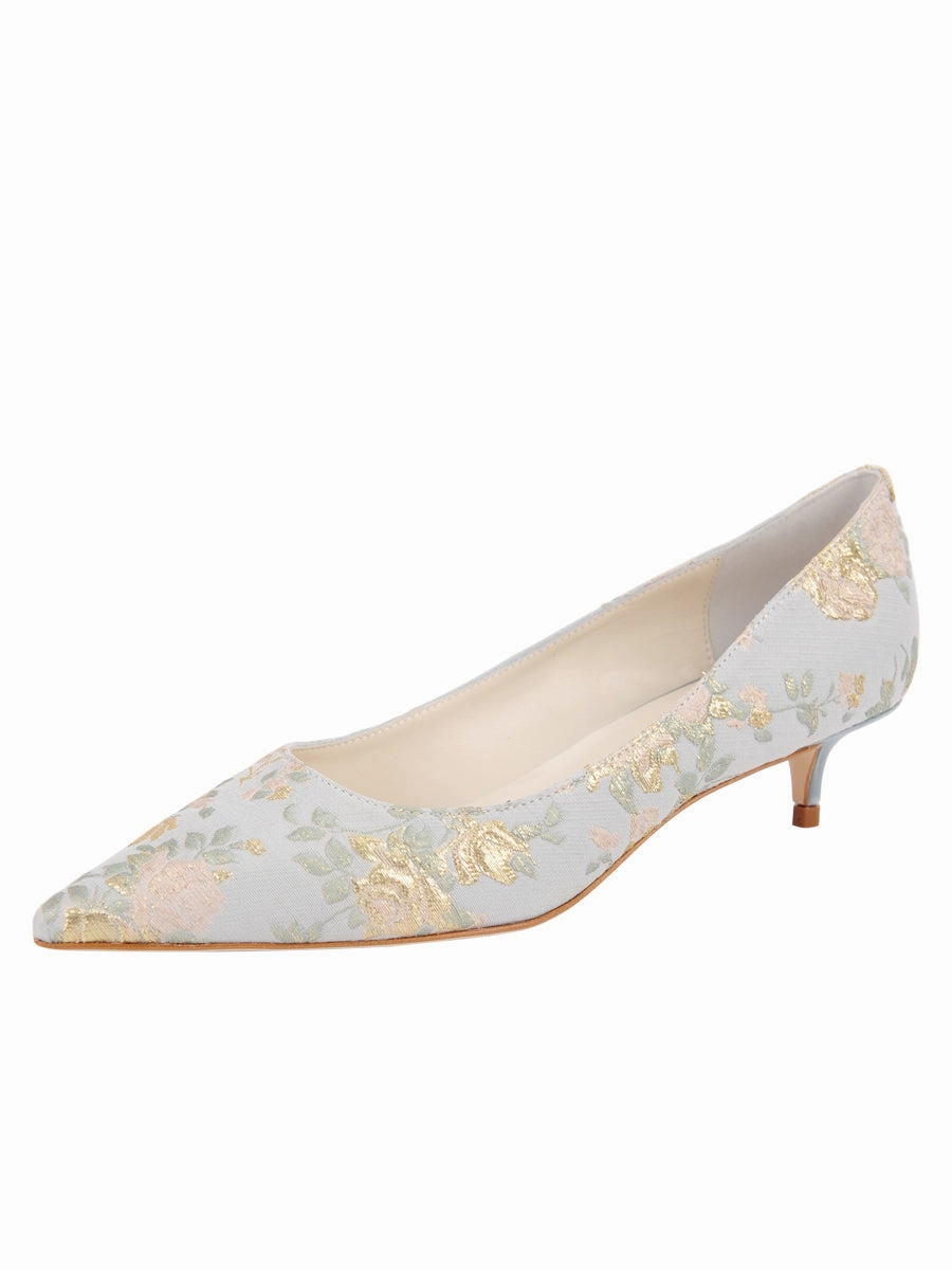 Refined Footwear Wedding Shoes Bryn Kitten Heel Brocade