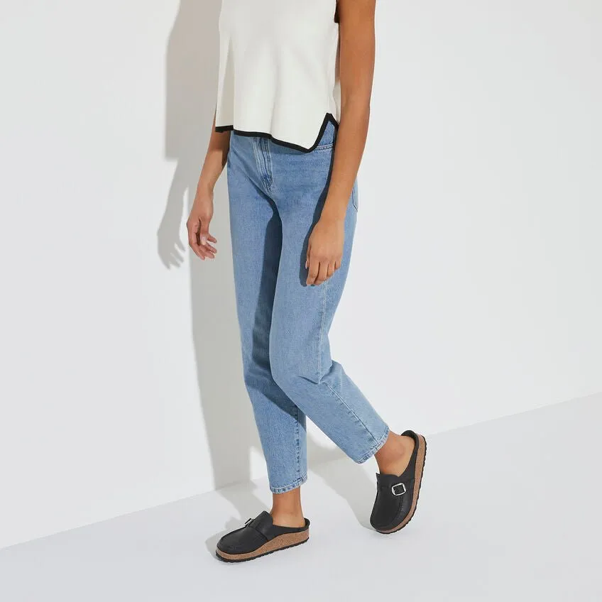 Clean Aesthetic Buckley Ring Buckle | Oiled Leather | Black