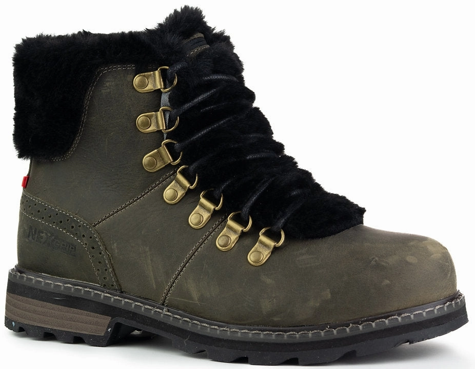 NEXGRIP WOMENS ICE ANGIE COLD WEATHER BOOTS - OLIVE Construction Grade Protective Lining