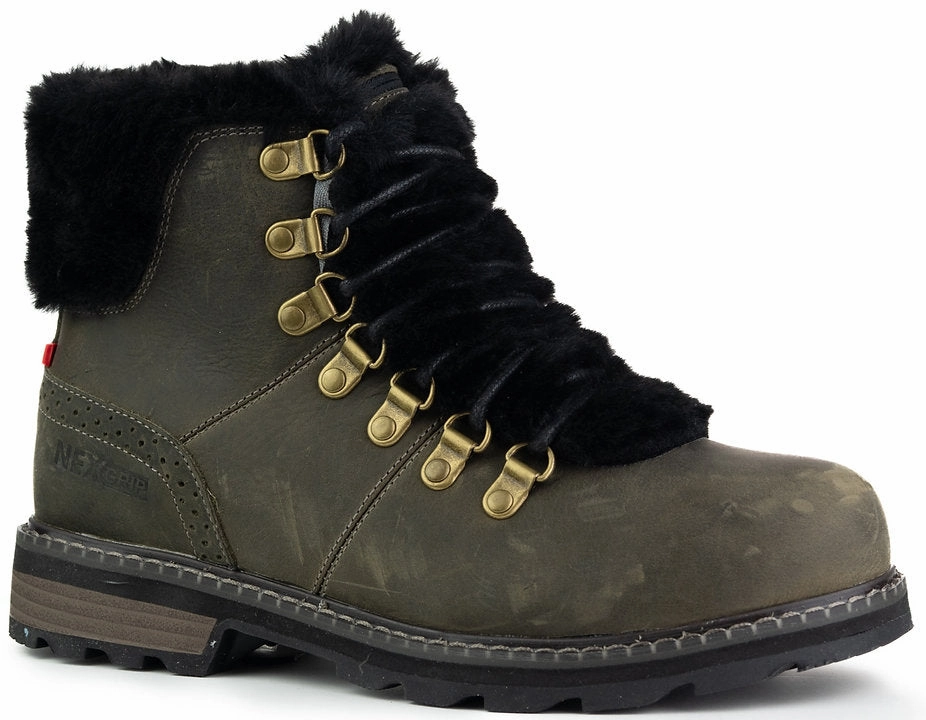 NEXGRIP WOMENS ICE ANGIE COLD WEATHER BOOTS - OLIVE Construction Grade Protective Lining