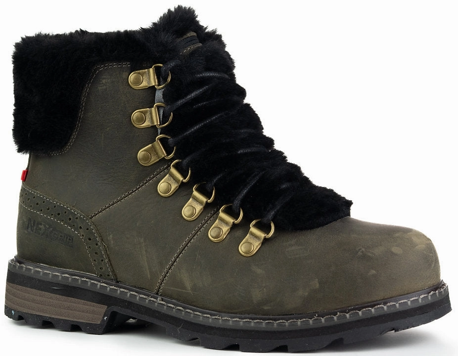 NEXGRIP WOMENS ICE ANGIE COLD WEATHER BOOTS - OLIVE Resilient Sole On-the-Go Wear