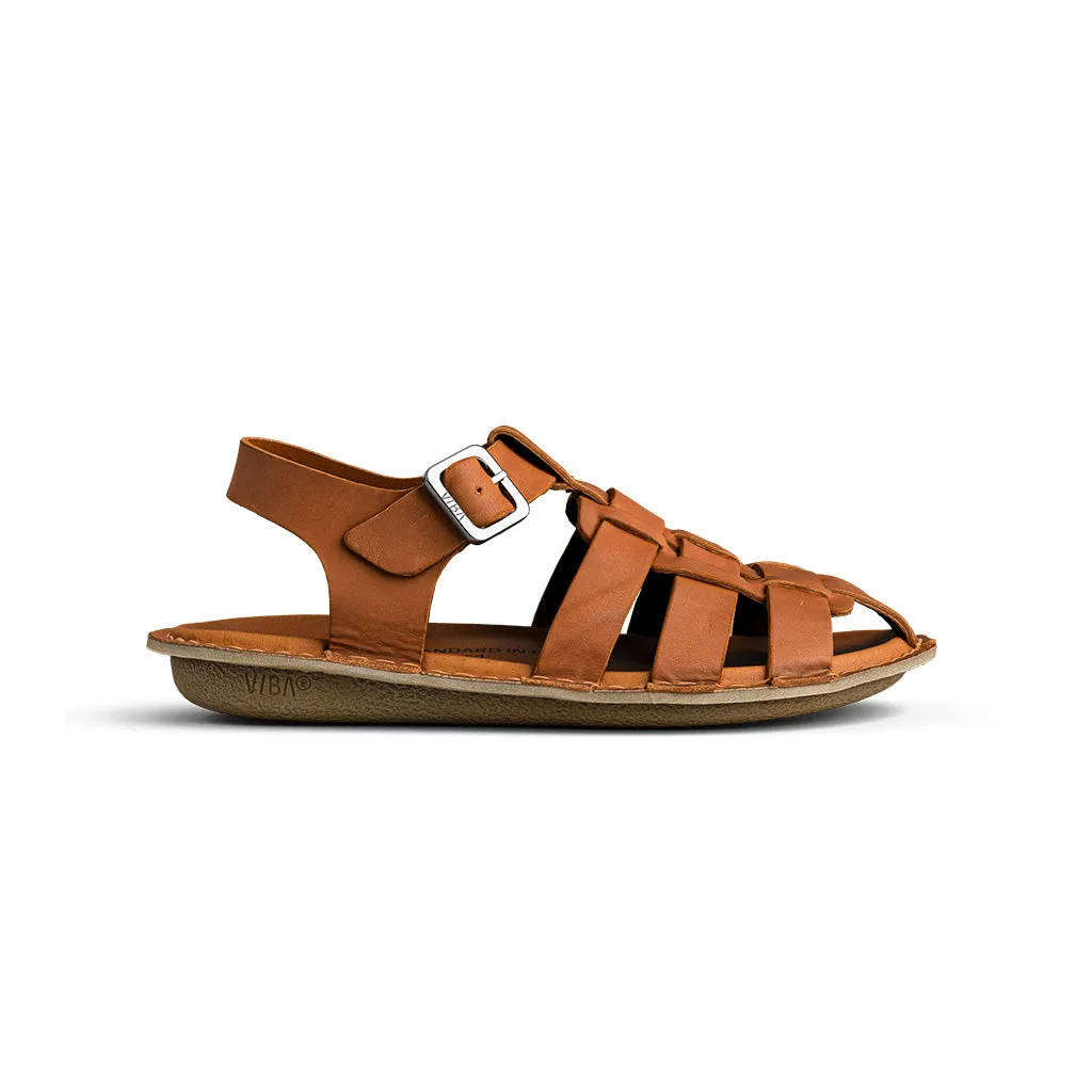 Memory Foam Capri | Leather | Cognac Brown