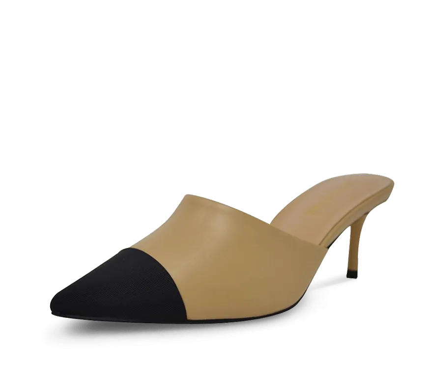 Debra Two Tone Kitten Heel Mules Power Heel