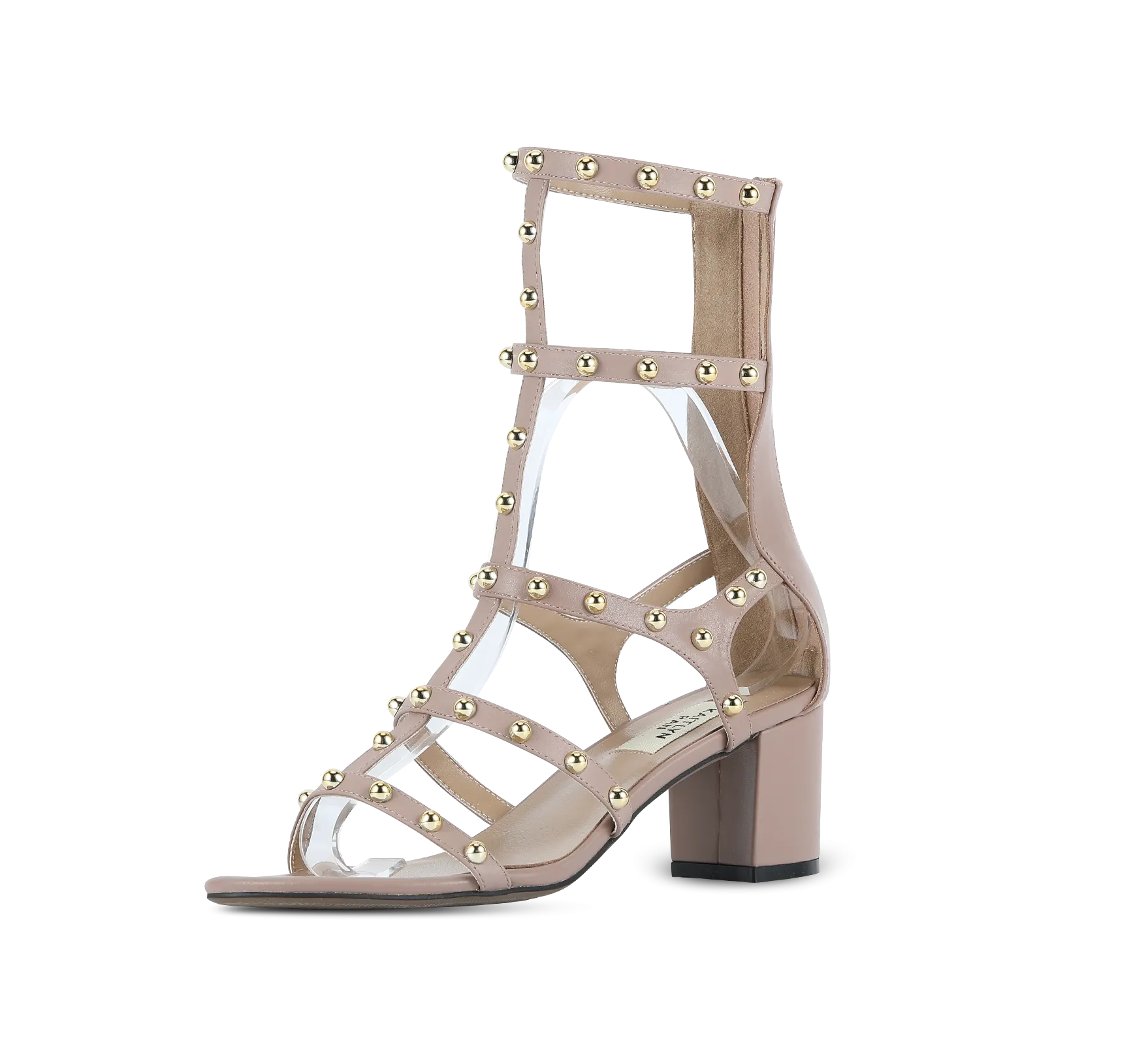 Height Elevation Julia Studded Block Heel Gladiators
