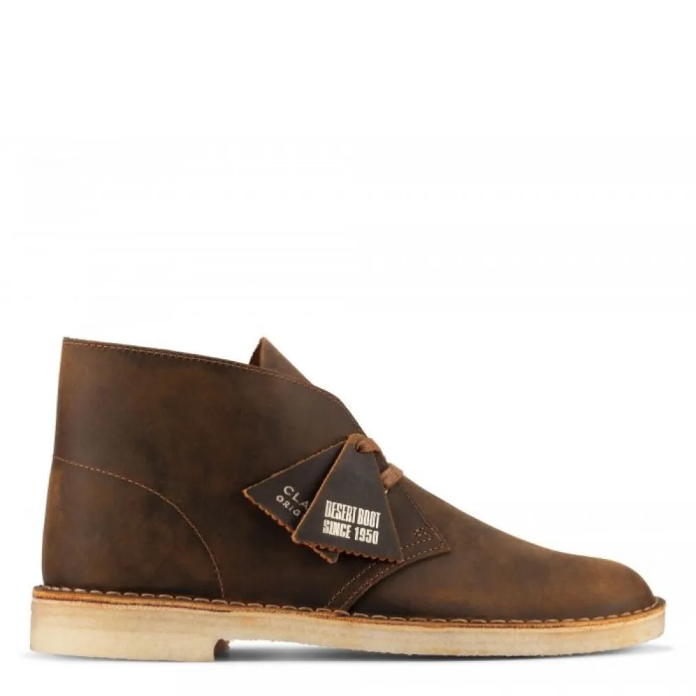 Suede Surface Clarks Men's Desert Boot in Beeswax Durable Stitching